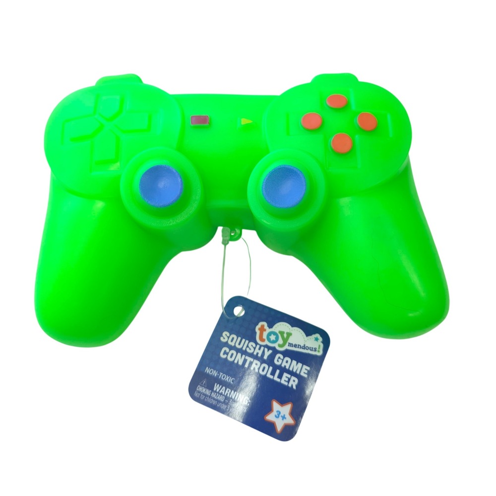 Toymendous Squishy Game Controller Green Gel Filled Fidget Stress Ball Toy NWT